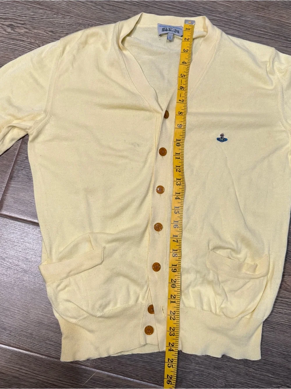 Vivienne Westwood Vintage Pale Yellow Button Women’s Small Cream Cardigan